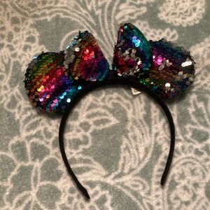 Disney Multicolor Sequin Minnie Ears Headband
